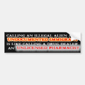 ILLEGAAL ALIEN - ONGEDOCUMENTEERD IMMIGRANT BUMPERSTICKER (Voorkant)