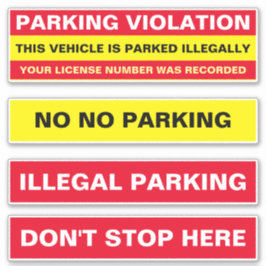 Illegaal Geen Parkeren Overtreding Waarschuwingen  Sticker