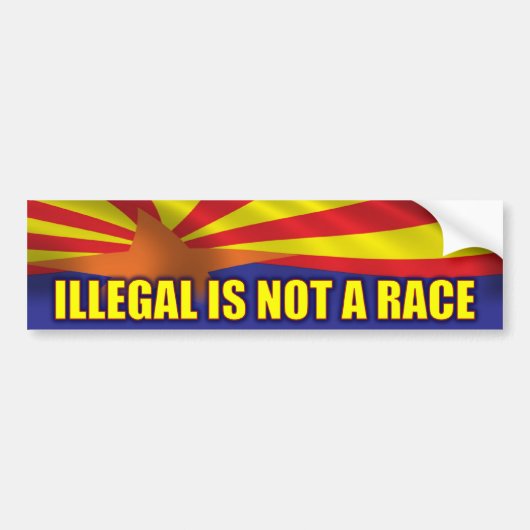 Illegaal is geen Race Bumpersticker (Voorkant)