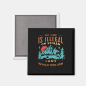 Illegaal op gestolen land magneet (Voorkant / Achterkant)
