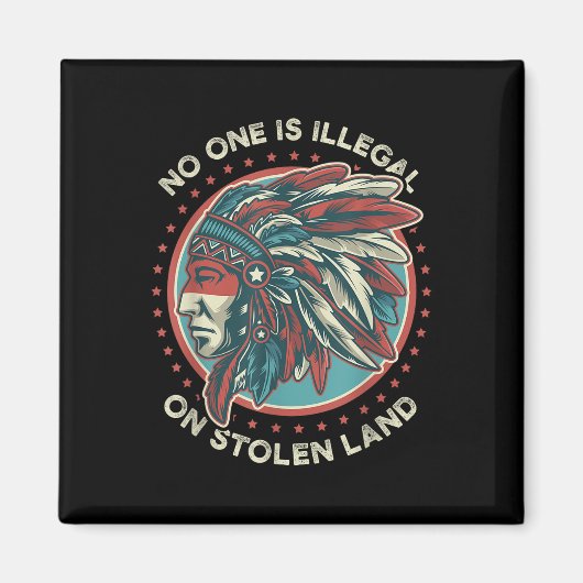 Illegaal op gestolen land tegen Trump-protest Magneet (Voorkant)