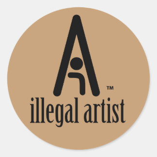Illegale artistieke trekkers ronde sticker