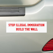 Illegale Bumpersticker voor immigratie stoppen (Op auto)
