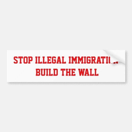 Illegale Bumpersticker voor immigratie stoppen (Voorkant)