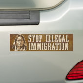 Illegale Bumpersticker voor immigratie stoppen (Op auto)