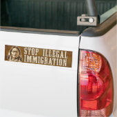 Illegale Bumpersticker voor immigratie stoppen (Op Truck)
