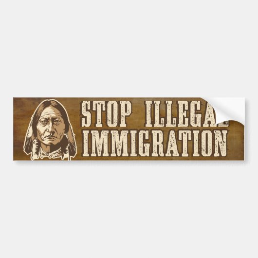 Illegale Bumpersticker voor immigratie stoppen (Voorkant)