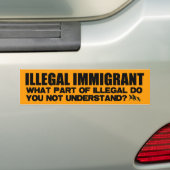 Illegale immigrant bumpersticker (Op auto)