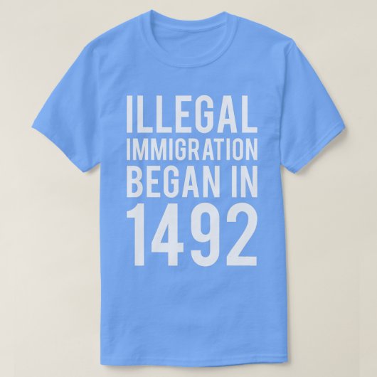 Illegale immigratie begint in de strijd tegen t-shirt (Design voorkant)