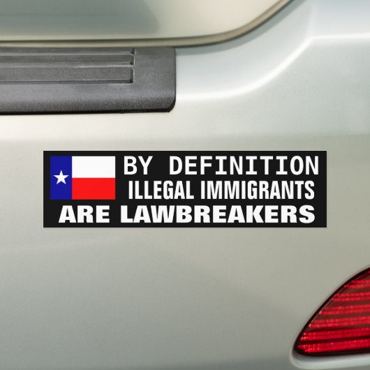 Illegale immigratie bumpersticker (Op auto)