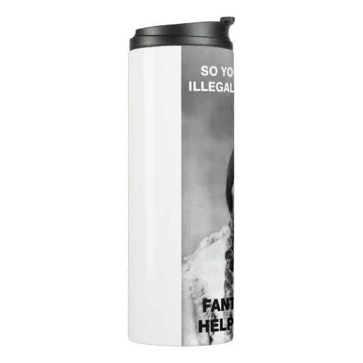 illegale immigratie thermosbeker (Gedraaid links)