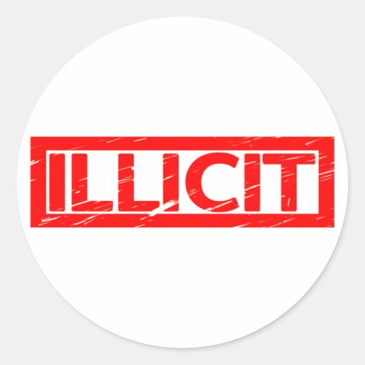 Illegale Stempel Ronde Sticker (Voorkant)