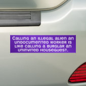 Illegale vreemdeling bumpersticker (Op auto)