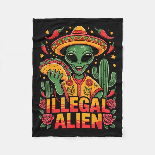 Illegale vreemdeling fleece deken (Voorkant)