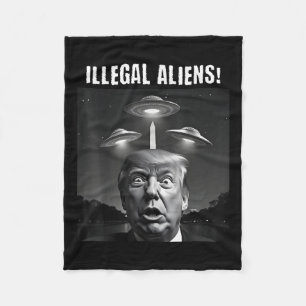 Illegale vreemdelingen. Trump Selfie, Alien en UFO Fleece Deken