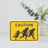 Illegale wegmarkering voor buitenweg briefkaart (Staand voorkant)