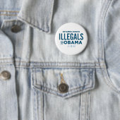 Illegals voor Obama Ronde Button 5,7 Cm (In situ)
