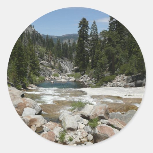 Illilouette Creek in Yosemite National Park Ronde Sticker (Voorkant)