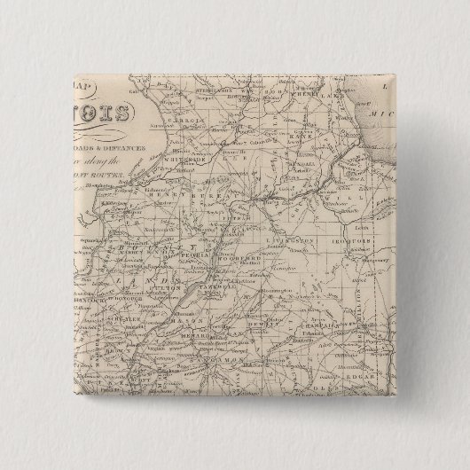 Illinois 12 vierkante button 5,1 cm (Voorkant)
