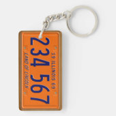 Illinois 1969 License Bord Sleutelhanger (achterkant)