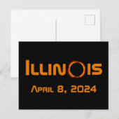 Illinois 2024 totale zonsverduistering briefkaart (Voorkant / Achterkant)
