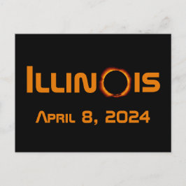 Illinois 2024 totale zonsverduistering briefkaart