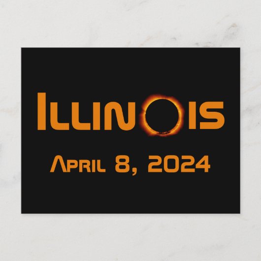 Illinois 2024 totale zonsverduistering briefkaart (Voorkant)