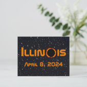 Illinois 2024 totale zonsverduistering briefkaart (Staand voorkant)