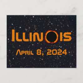 Illinois 2024 totale zonsverduistering briefkaart