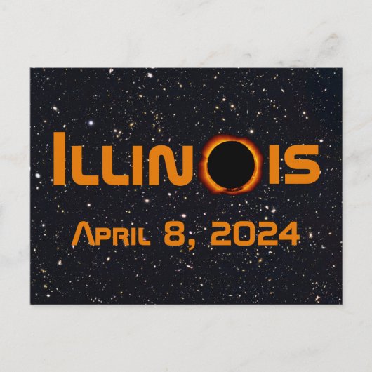 Illinois 2024 totale zonsverduistering briefkaart (Voorkant)