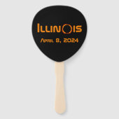 Illinois 2024 totale zonsverduistering handwaaier (Achterkant)
