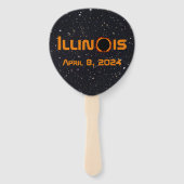 Illinois 2024 totale zonsverduistering handwaaier (Achterkant)