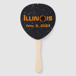 Illinois 2024 totale zonsverduistering handwaaier