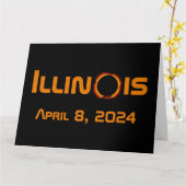 Illinois 2024 totale zonsverduistering kaart (Gele Bloem)