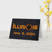 Illinois 2024 totale zonsverduistering kaart (Gele Bloem)