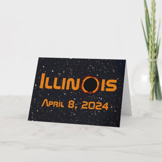 Illinois 2024 totale zonsverduistering kaart (Voorkant)