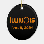 Illinois 2024 totale zonsverduistering keramisch ornament (Links)
