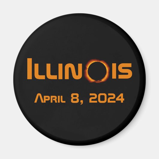 Illinois 2024 totale zonsverduistering magneet (Voorkant)
