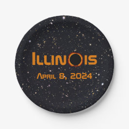 Illinois 2024 totale zonsverduistering papieren bordje