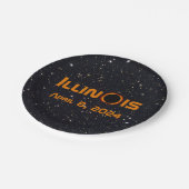 Illinois 2024 totale zonsverduistering papieren bordje (Gekanteld)