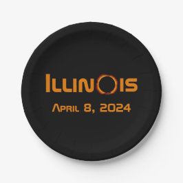 Illinois 2024 totale zonsverduistering papieren bordje
