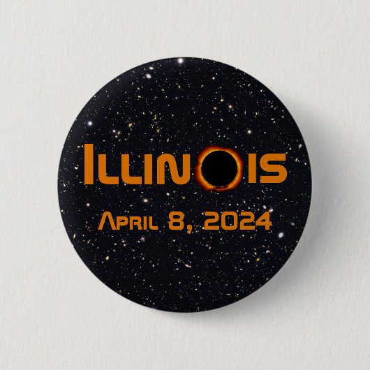Illinois 2024 totale zonsverduistering ronde button 5,7 cm (Voorkant)