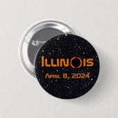 Illinois 2024 totale zonsverduistering ronde button 5,7 cm (Voorkant /achterkant)
