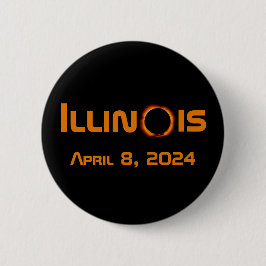 Illinois 2024 totale zonsverduistering ronde button 5,7 cm