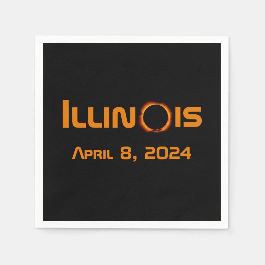 Illinois 2024 totale zonsverduistering servet (Voorkant)