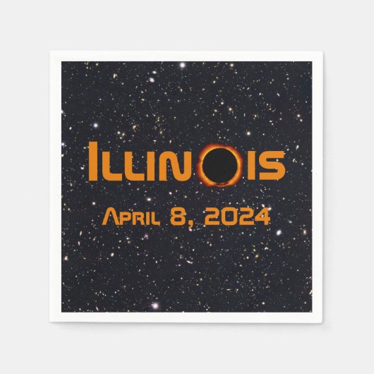 Illinois 2024 totale zonsverduistering servet (Voorkant)