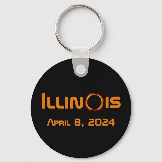 Illinois 2024 totale zonsverduistering sleutelhanger (Voorkant)