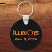 Illinois 2024 totale zonsverduistering sleutelhanger (Voorkant)