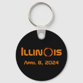 Illinois 2024 totale zonsverduistering sleutelhanger (Achterkant)