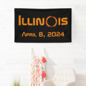 Illinois 2024 totale zonsverduistering spandoek (Insitu)